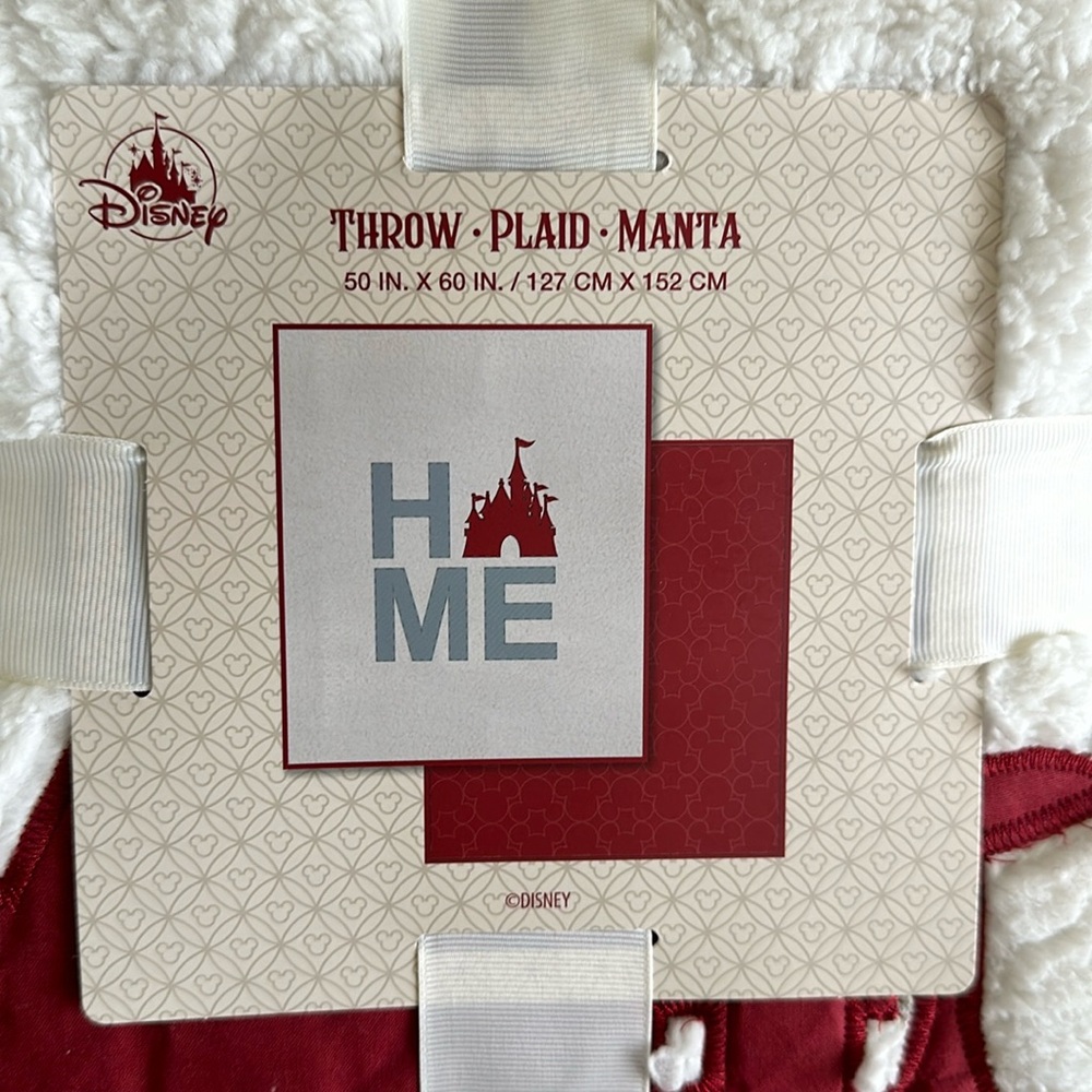 Disney Home Plaid Throw Blanket- New